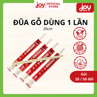  Set Đũa Gỗ Tách JOY WOOD đũa dùng một lần cao cấp 20cm thân thiện môi trường made in Vietnam 