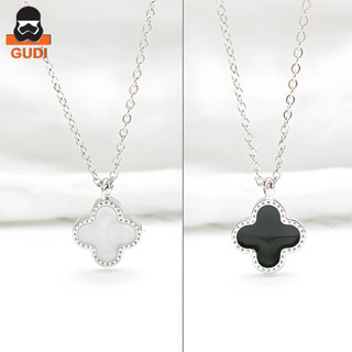 Vòng Cổ Nam Nữ Mặt Hoa 4 Cánh 2 Tầng Basic Thời Trang Dây Chuyền Titan Sợi Mảnh Không Gỉ Unisex Phong Cách Hàn Quốc Gudi 