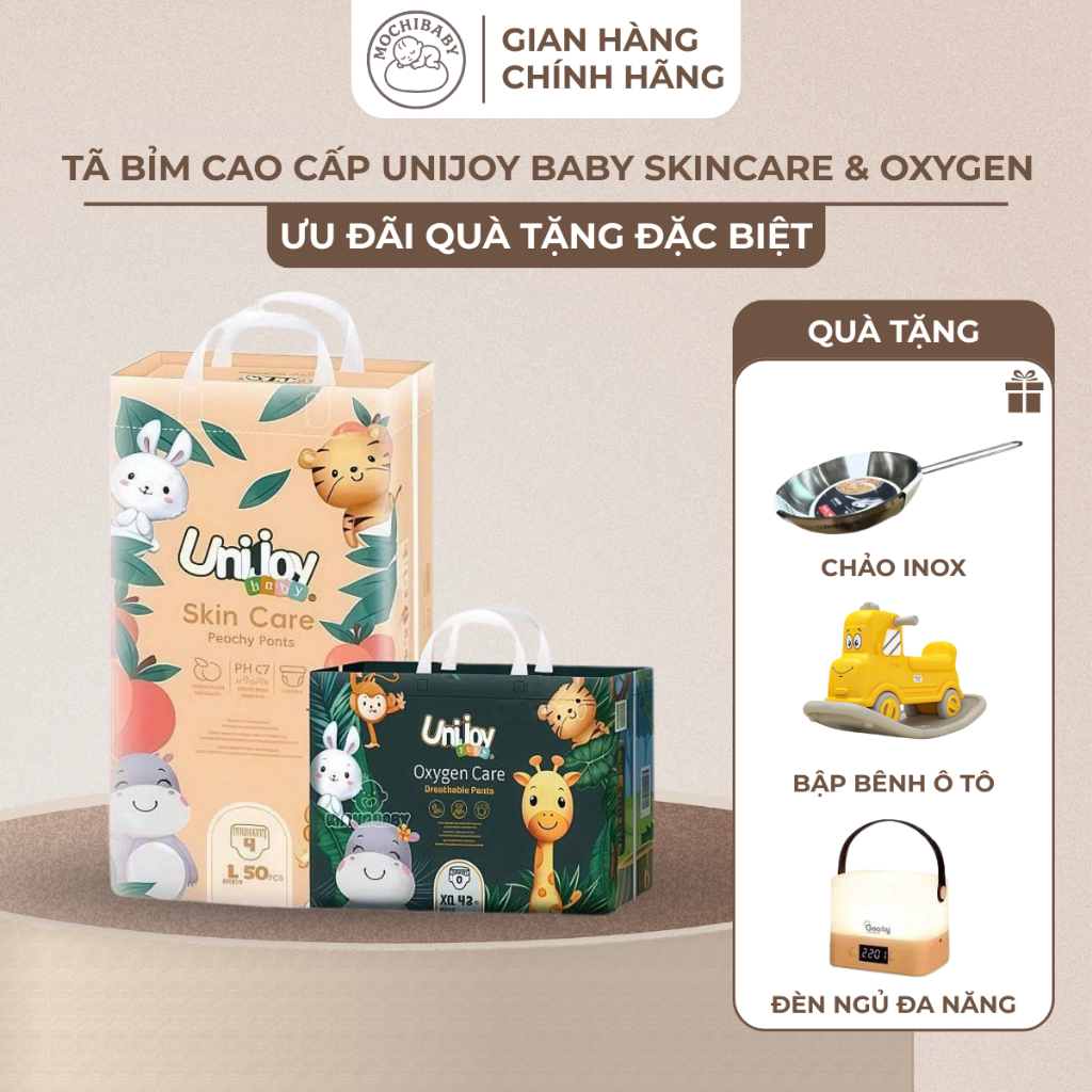 (Combo4) Tã/Bỉm Quần Dán Unijoy Oxygen Care&Skin Care Mềm Mại, Thấm Hút Tốt, An Toàn Cho Bé 0–25kg