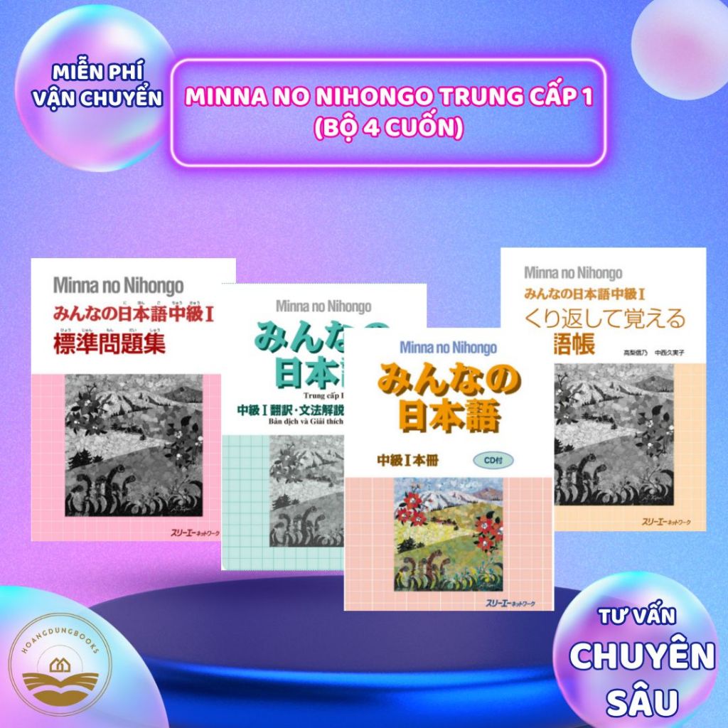 Sách - Minna No Nihongo Trung Cấp 1 (bộ 4 cuốn)