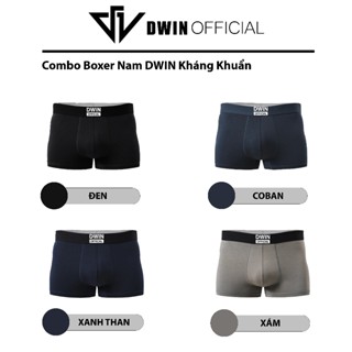  Combo 3 quần lót nam in nổi DWIN sịp đùi kháng khuẩn cao cấp boxer vải thun lạnh co dãn 4 chiều 2.0 