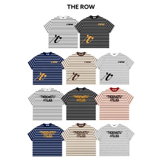  Áo Thun Boxy Sọc Ngang Tay Ngắn Thun Borip QC Local Brand THEROW " LOGO R  " Áo Phông Forrm Rộng Kiểu Đẹp Unisex Nam Nữ 