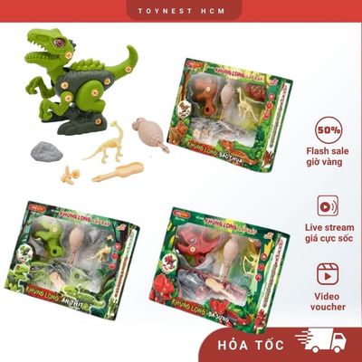 Đồ Chơi DUKA: Lắp Ráp Khủng Long Ăn Thịt/ Khủng Long B ạo Chúa/ Khủng Long Ba Sừng