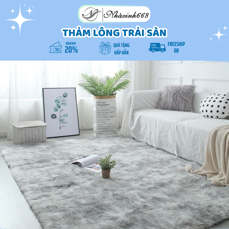 [FREESHIP]Thảm lông trải sàn phòng ngủ, phòng làm việc decor phòng - Nhà xinh 668