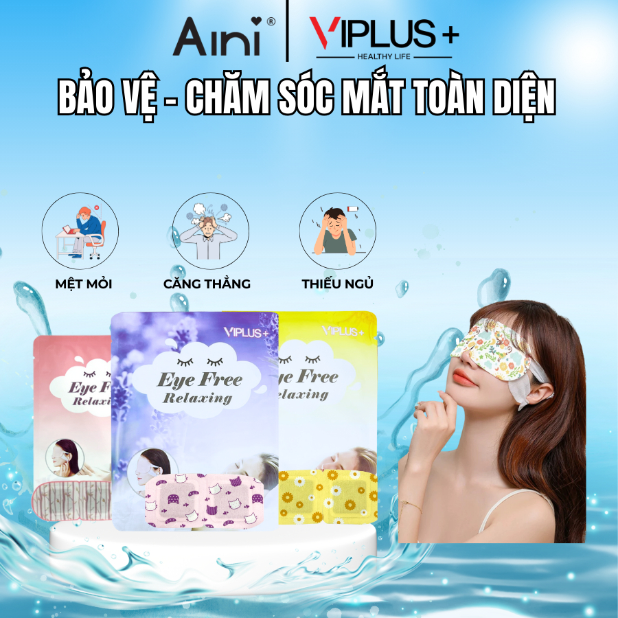 Combo 5 Miếng Mặt Nạ Xông Hơi Mắt VIPLUS+ Giúp Thư Giãn, Hỗ Trợ Giảm Quầng Thâm Mắt