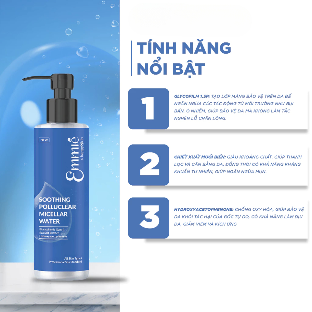Ảnh 5 của Nước Tẩy Trang Emmié Derma Micellar Water sạch sâu, không cay mắt, không đắng miệng, không khô da