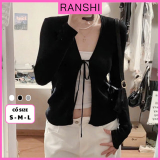   SIÊU ĐẸP  Áo Cardigan Nữ Dài tay RANSHI Có Dây Buộc Dễ Phối Đồ Chất Thun Tăm QC Cao Cấp Dày Dặn Áo Khoác Ngoài - RA334 