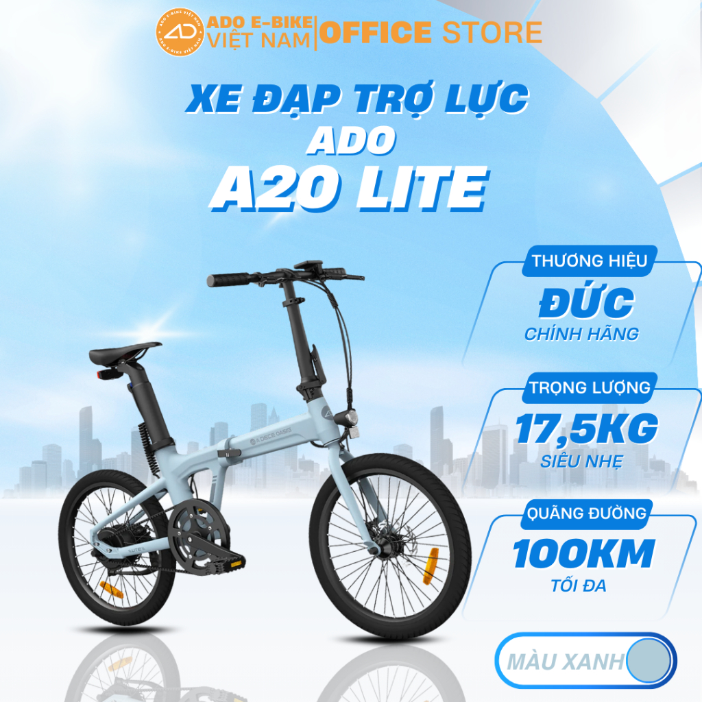 Xe Đạp Trợ Lực 𝐀𝐃𝐎 𝐀𝟐𝟎 𝐋𝐈𝐓𝐄 2026 -GẤP GỌN -BỀN BỈ -TIỆN LỢI.Bảo hành 1 đổi 1-12 tháng