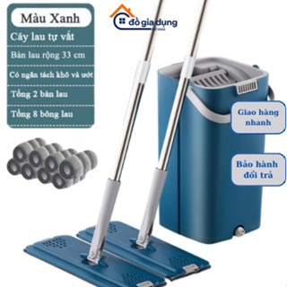  Cây Lau Nhà Tự Vắt Thông Minh Chổi Lau Nhà Siêu Sạch 1 Bộ Gồm 2 Cây Lau Và 8 Bông Lau 