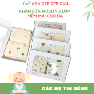  Set 2 khăn tắm Muslin 2 lớp 100% cotton organic mềm mại thấm hút an toàn cho làn da bé kích thước 100x100cm 