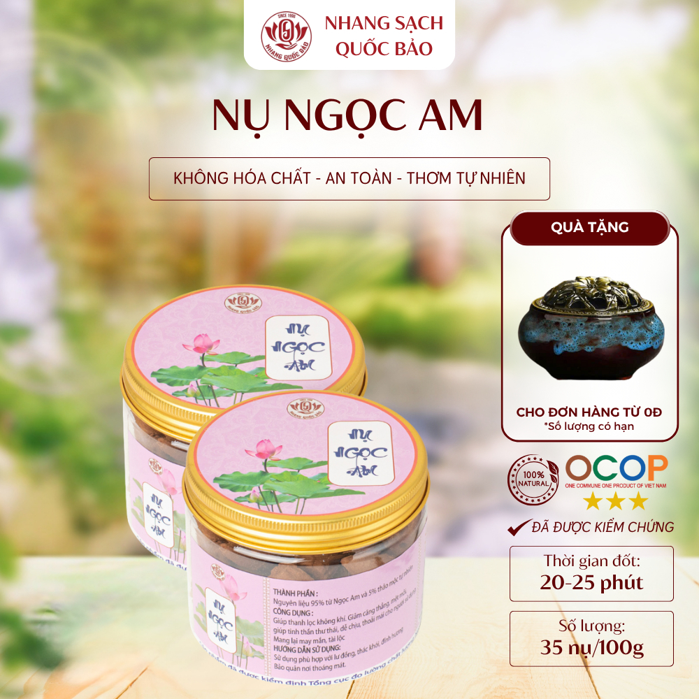 Nhang nụ Ngọc Am - Quốc Bảo - 100g 35 nụ, sạch, không hóa chất