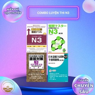Sách tiếng Nhật - Combo Luyện thi N3 (Try N3, 500 câu hỏi N3, Tango N3, Bộ đề thi thử N3)