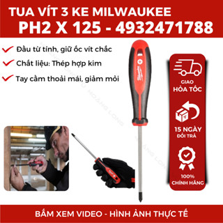  Tua vít 3 ke đầu từ tính Milwaukee PH2 x 125 4932471788 chính hãng tay cầm thoải mái chống trượt 