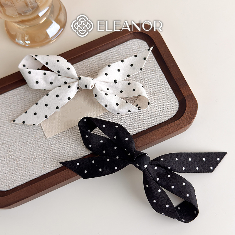 Kẹp tóc nữ Eleanor Accessories hình nơ chấm bi phụ kiện tóc kẹp tóc mái 10542