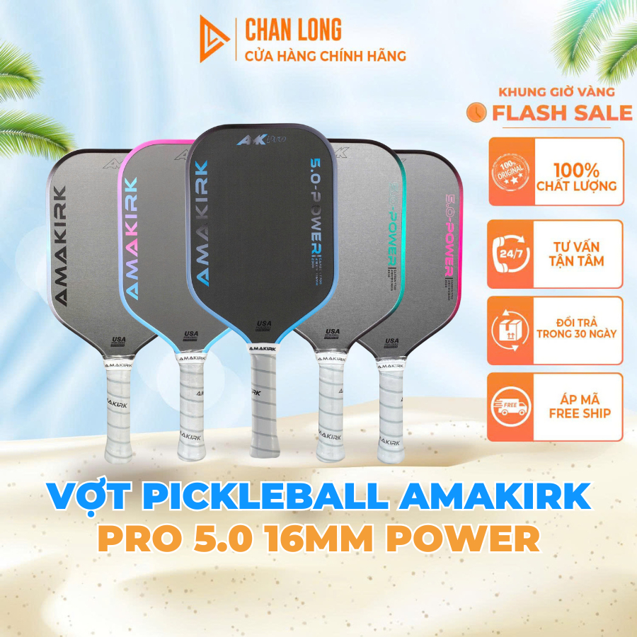 Vợt Pickleball Amakirk Pro 5.0 Power Chính Hãng – Lực Đánh Mạnh, Spin Tốt, Hiệu Suất Cao Cho Người C