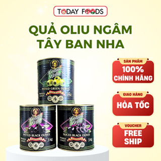  Quả Oliu Xanh Quả Oliu Đen Tách Hạt   Cắt Lát ngâm muối Tây Ban Nha hộp 3KG | Todayfoods 