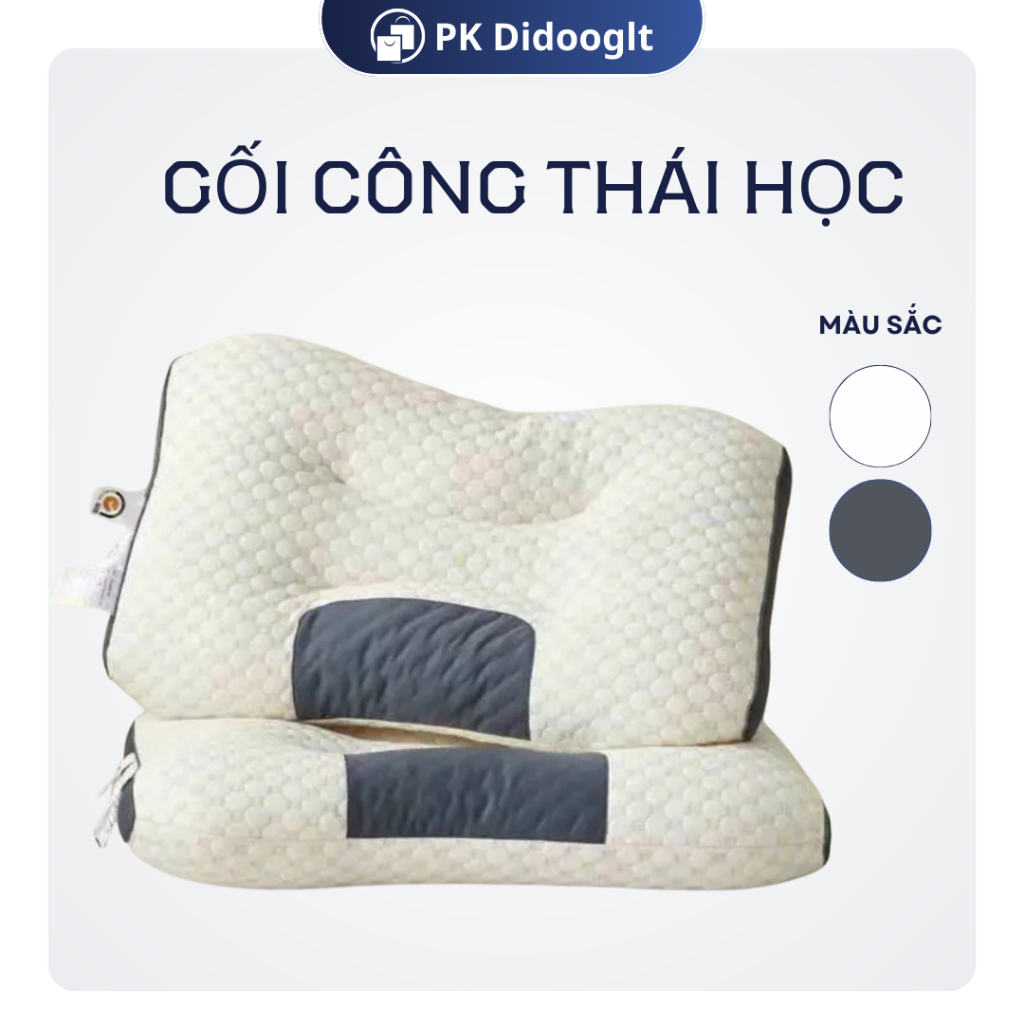 Gối Công Thái Học Didooglt Gối Ngủ Chống Đau Cổ Vai Gáy Lõi Bông Xơ Hỗ Trợ Ngủ Ngon