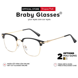 Gọng kính lão đọc sách Braby Glasses viễn thị cho người lớn tuổi Kim loại cao cấp kiểu dáng mảnh siêu nhẹ KL03
