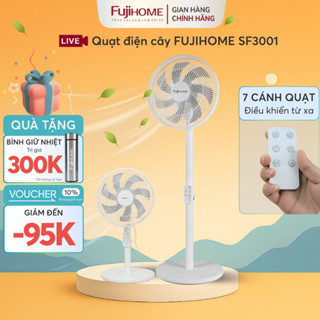 Quạt Cây Cảm Ứng Thông Minh FUJIHOME SF3001 Nhập Khẩu, Quạt Điện Đứng Gió Mạnh Hẹn Giờ Màn LED Tiết Kiệm Điện