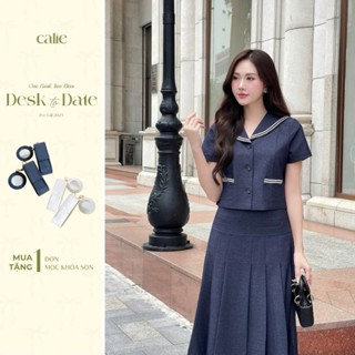 (Desk to Date) Áo cách điệu cổ thủy thủ phối viền ren, chất liệu cao cấp, mềm mát, thời trang nữ Calie AC540