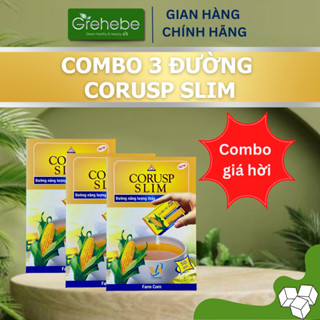 Combo 3 Hộp Đường Bắp Ăn Kiêng CORUSP SLIM - Đường Ăn Kiêng (Hộp 50 gói x 2,5g)