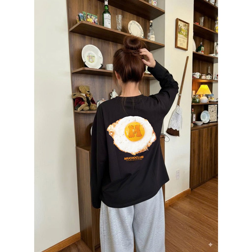 Áo thun boxy tay dài basic style in chữ BST Miucho mềm mại cao cấp dày dặn đứng form in mix | BigBuy360 - bigbuy360.vn