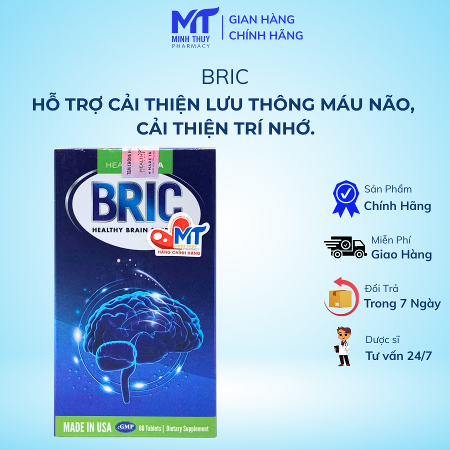BRICS 60 VIÊN - Hỗ trợ cải thiện lưu thông máu não, hỗ trợ cải thiện trí nhớ.