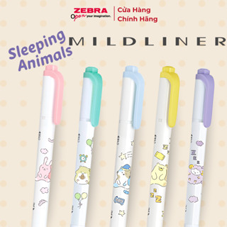  Bút Highlight Mildliner WKT7 Sleeping Animals Zebra Pen - 2 Đầu Màu Pastel Limited  Chính Hãng  
