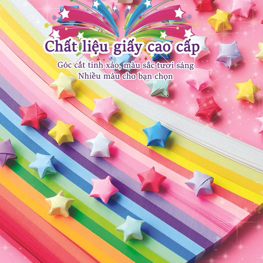 Set 540 tờ Giấy gấp sao nhiều màu