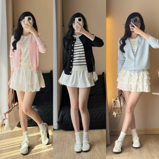 (ẢNH OLDSCHOOL) Áo len mongtogi nữ layer giả set liền thân HÀNG ĐẸP L1 QC6202