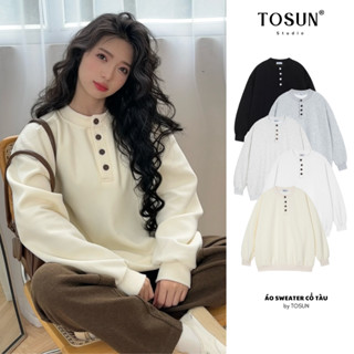 Áo Sweater Nam Nữ Cổ Tàu Trơn Basic TOSUN Form Rộng Chất Liệu Nỉ 2 Da Mềm Mịn S20