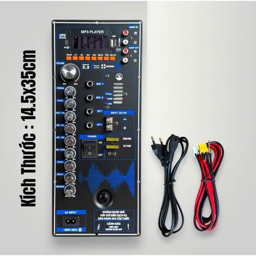 Mạch loa kéo hay giá rẻ, công suất lớn, kích thước 14,5 x 35 cm dùng thay thế loa cũ