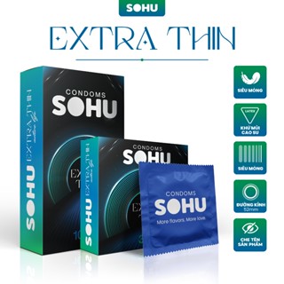 Bao Cao Su SOHU Extra Thin Siêu Mỏng Nhiều Gel Bôi Trơn size 52mm