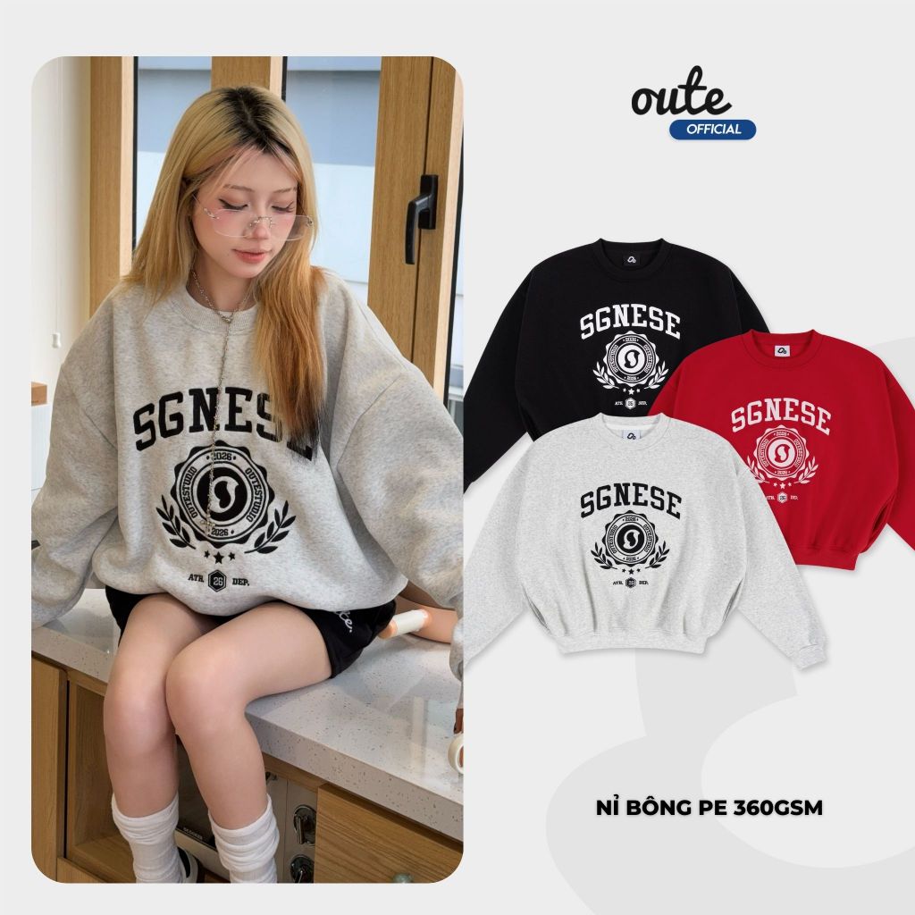 Áo Sweater Outerity Saigonese Form Boxy / Nỉ Bông Dày Dặn Unisex Nam Nữ