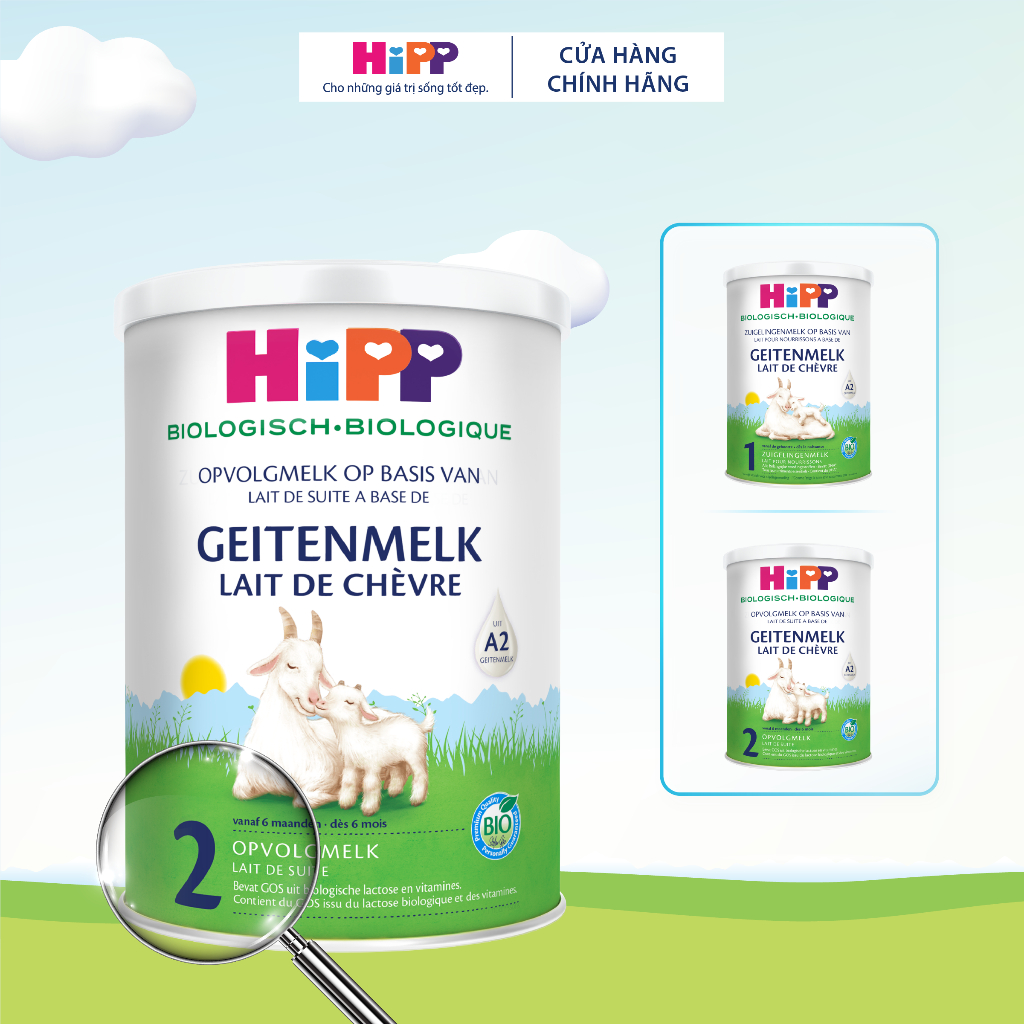 Sữa dê HiPP 2 Organic 400g giúp bé phát triển chiều cao, trí não, tăng cường hấp thu
