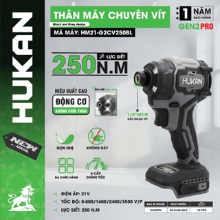 Thân máy chuyên vít không dây HUKAN HM21-G2CV250BL, Không chổi than 250Nm, 4 Tốc độ