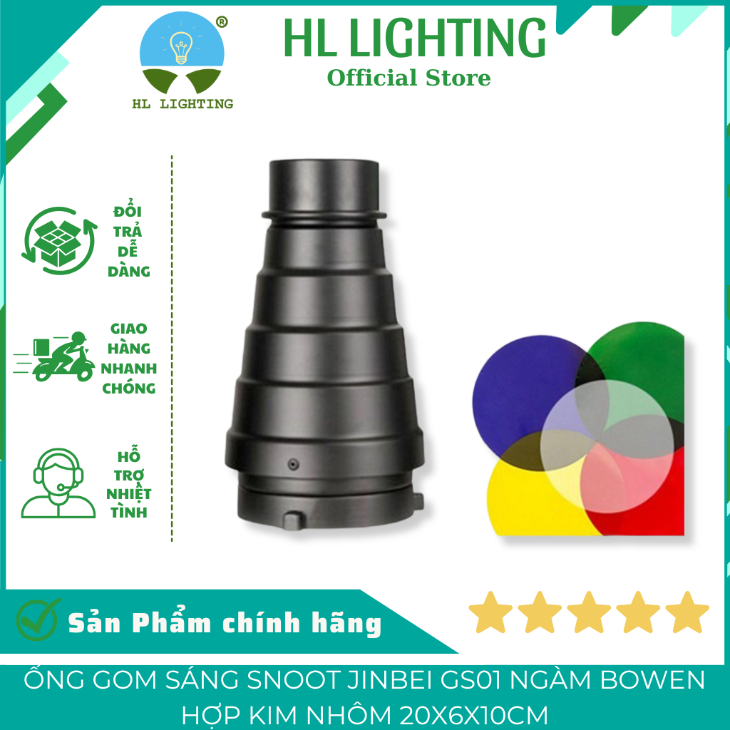 Ống Gom Sáng Snoot JINBEI GS01 Ngàm Bowen Hợp Kim Nhôm 20x6x10cm HL Lighting