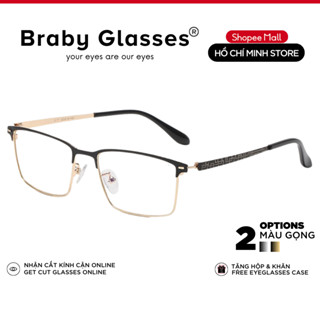 Gọng kính lão đọc sách cho người lớn tuổi Braby Glasses viễn thị gọng kim loại mảnh chắc chắn chống gẫy có KL08