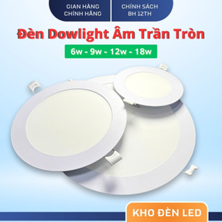  Đèn Led Âm Trần Siêu Mỏng Chiếu Sáng Trần Thạch Cao 6w 9w 12w 18w Ánh Sáng Trắng - BH 12 tháng 