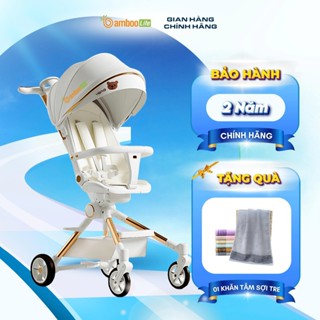 Xe đẩy gấp gọn cho bé, xe đẩy cho bé chính hãng Bamboo Life 2 chiều 3 tư thế cho bé sơ sinh