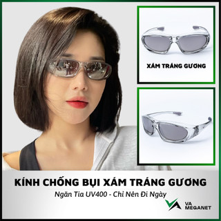  Kính Đi Đường Nam Nữ Màu Xám Tráng Gương Chống Bụi Đi Ngày Dành Cho Người Đi Xe Máy Ngăn Tia UV400 