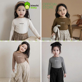   10-29KG  Áo Cao Cổ Bé Gái Giữ Nhiệt Cao Cấp KIMCHIBABY Cổ Cao 3P Vải Nhập Khẩu Áo Len Cao Cổ Cho Bé Mặc Thu ĐônKhẩu 