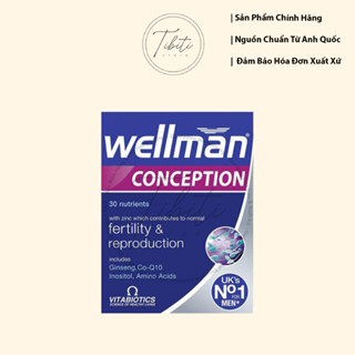 Vitamin Bổ Tinh Trùng - Giảm Dị Dạng - Tăng Tỉ Lệ Thụ Tinh Nam Giới Vitabiotics Wellman Conception - 30 Viên