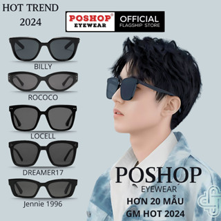 Kính mát râm đen gọng vuông bảo vệ mắt chống tia UV thời trang dành cho nam nữ 5043 POSHOP