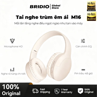 Tai Nghe Bluetooth gameming có dây Chụp Tai Bridio M16 - Giảm Sốc Pin 24H |  Bass mạnh | Giảm ồn chuyên sâu