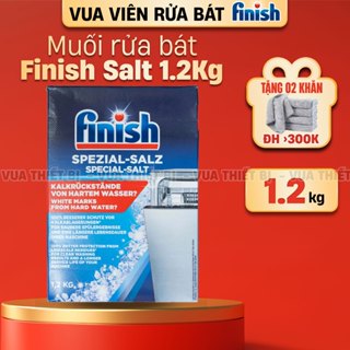 FINISH Salt hộp 1.2kg Muối làm mềm nước cho máy rửa bát nhập khẩu chính hãng túi 1kg 1.5kg 2kg 4kg 1 1.2 1.5 2 4 kg