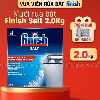 FINISH Salt hộp 2kg Muối làm mềm nước cho máy rửa bát nhập khẩu chính hãng túi 1kg 1.2kg 1.5kg 4kg 1 1.2 1.5 2 4 kg