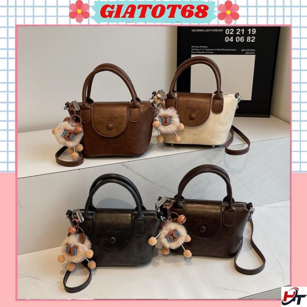 Túi xách tay thời trang nữ túi đeo chéo 2 quai phối khuy YIMING phong cách trẻ trung Giatot68 092