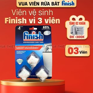 Finish vỉ 3 viên vệ sinh máy rửa bát Chất tẩy cặn bảo trì máy rửa chén chính hãng nhập khẩu Châu Âu