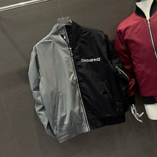 Áo khoác bomber gió nam nữ PB thêu chữ ngực ghép khoá zip tách nửa áo hai màu đen xám boy phố